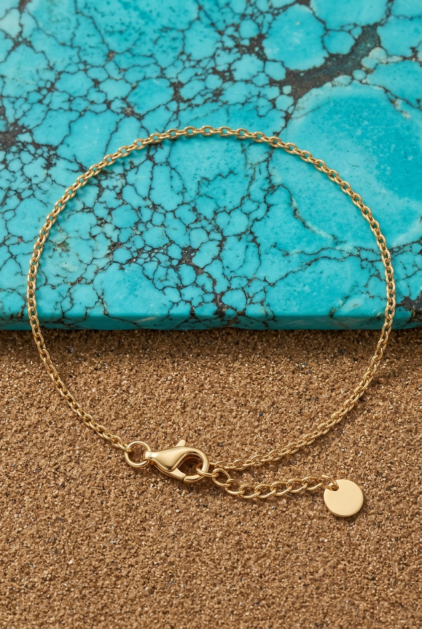 Aerivova Tide Delicate Chain Anklet, a Subtle Finishing Detail for Cropped Trousers and Warm-Weather Outfits