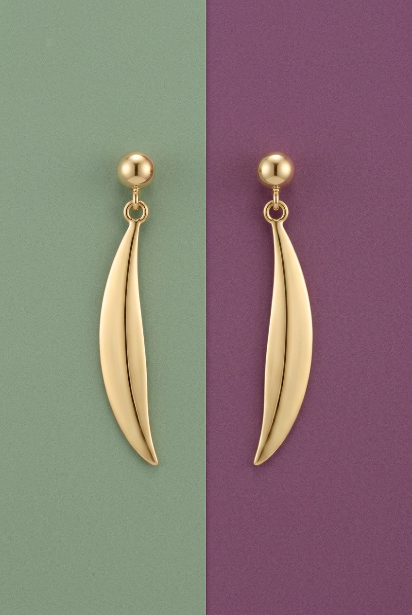 Aerivova Willow Sculptural Drop Earrings, Flowing Lines for Swept-Back Hair and Expressive Occasion Styling
