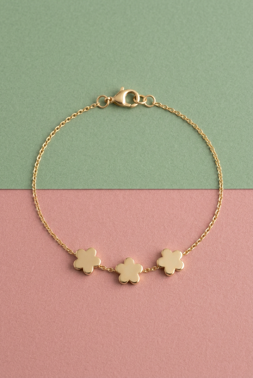 Aerivova Bloom Floral Charm Bracelet, a Botanical-Inspired Accent for Colorful Sleeves and Personal Everyday Styling