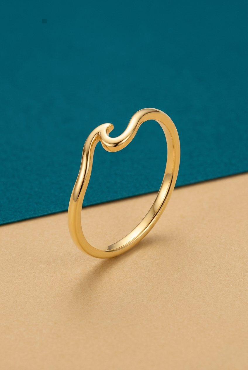Aerivova Dune Wave Ring, an Organic Flowing Silhouette for Soft Textures and Expressive Everyday Ring Styling