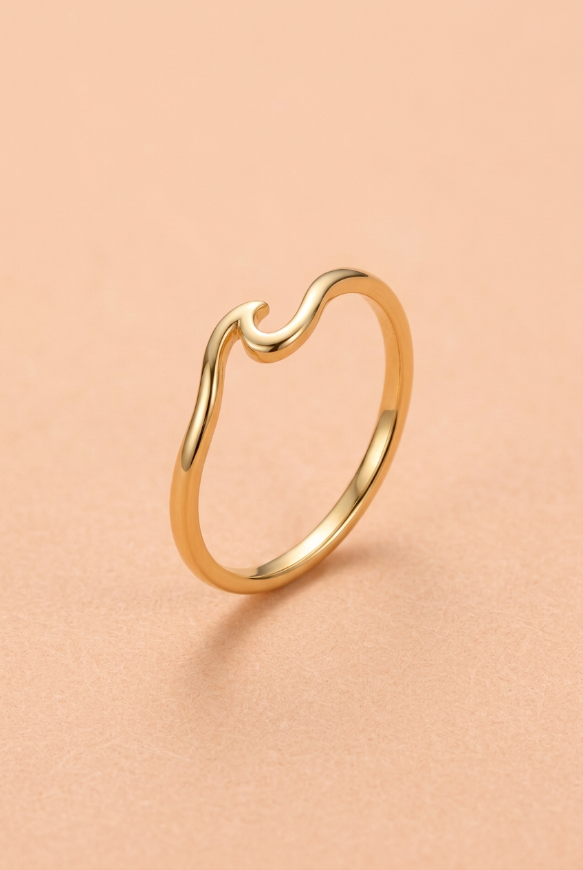 Aerivova Dune Wave Ring, an Organic Flowing Silhouette for Soft Textures and Expressive Everyday Ring Styling