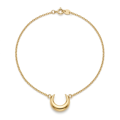 Aerivova Luna Gold-Tone Crescent Moon Pendant Necklace with Fine Chain for Everyday and Evening Styling