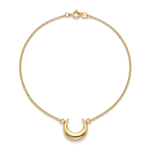 Aerivova Luna Gold-Tone Crescent Moon Pendant Necklace with Fine Chain for Everyday and Evening Styling