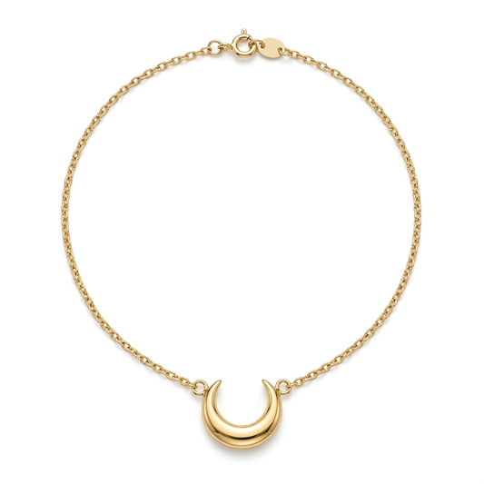 Aerivova Luna Gold-Tone Crescent Moon Pendant Necklace with Fine Chain for Everyday and Evening Styling