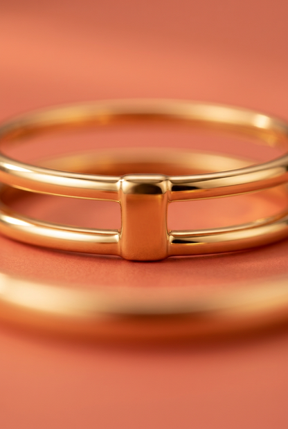 Aerivova Orbit Double Band Ring, a Layered-Look Silhouette for Intentional Ring Combinations and Modern Styling