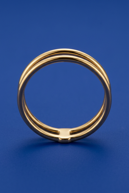 Aerivova Orbit Double Band Ring, a Layered-Look Silhouette for Intentional Ring Combinations and Modern Styling