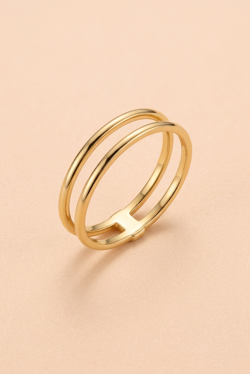 Aerivova Orbit Double Band Ring, a Layered-Look Silhouette for Intentional Ring Combinations and Modern Styling