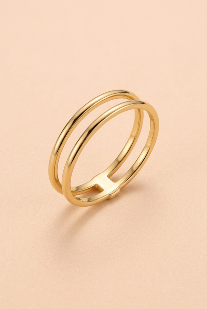 Aerivova Orbit Double Band Ring, a Layered-Look Silhouette for Intentional Ring Combinations and Modern Styling