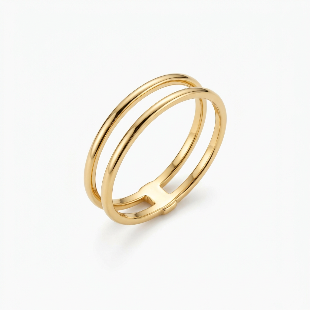 Aerivova Orbit Double Band Ring, a Layered-Look Silhouette for Intentional Ring Combinations and Modern Styling