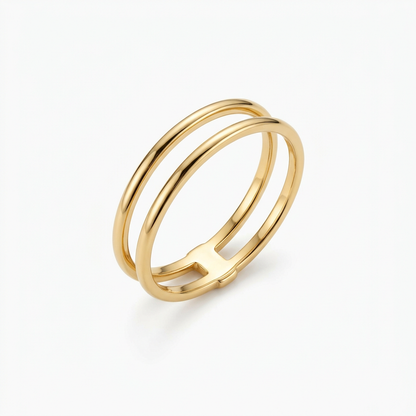 Aerivova Orbit Double Band Ring, a Layered-Look Silhouette for Intentional Ring Combinations and Modern Styling