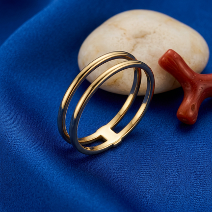 Aerivova Orbit Double Band Ring, a Layered-Look Silhouette for Intentional Ring Combinations and Modern Styling