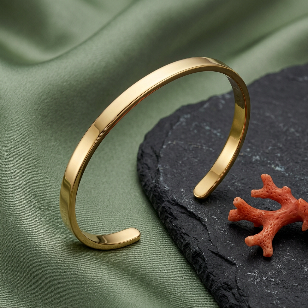 Aerivova Serene Open Cuff Bracelet, an Uncluttered Wrist Accent for Tailored Sleeves and Refined Everyday Styling