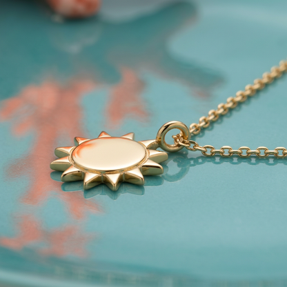 Aerivova Solstice Sun Medallion Necklace for Radiant Color Palettes, Open Necklines and Expressive Everyday Styling