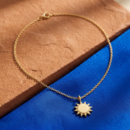 Aerivova Solstice Sun Medallion Necklace for Radiant Color Palettes, Open Necklines and Expressive Everyday Styling