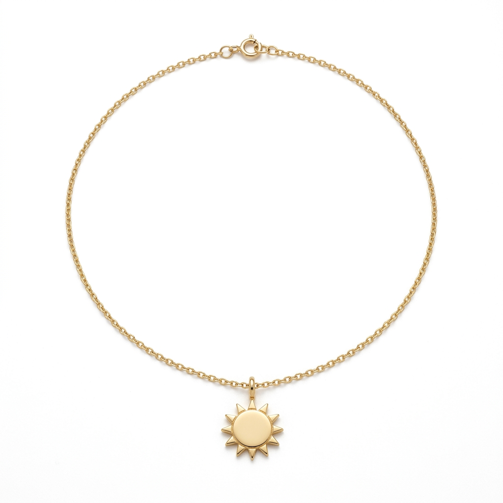 Aerivova Solstice Sun Medallion Necklace for Radiant Color Palettes, Open Necklines and Expressive Everyday Styling