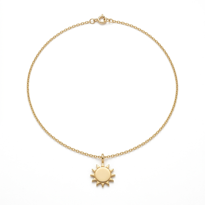 Aerivova Solstice Sun Medallion Necklace for Radiant Color Palettes, Open Necklines and Expressive Everyday Styling