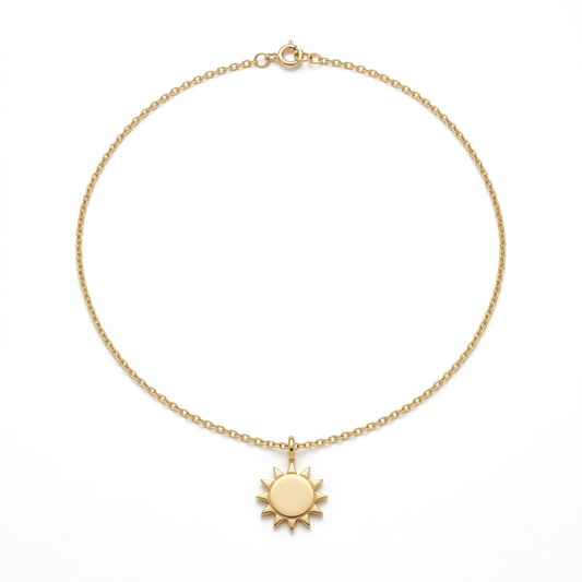 Aerivova Solstice Sun Medallion Necklace for Radiant Color Palettes, Open Necklines and Expressive Everyday Styling