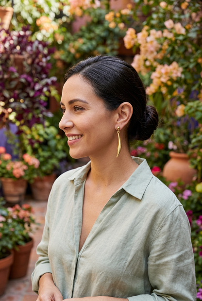Aerivova Willow Sculptural Drop Earrings, Flowing Lines for Swept-Back Hair and Expressive Occasion Styling