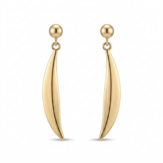 Aerivova Willow Sculptural Drop Earrings, Flowing Lines for Swept-Back Hair and Expressive Occasion Styling